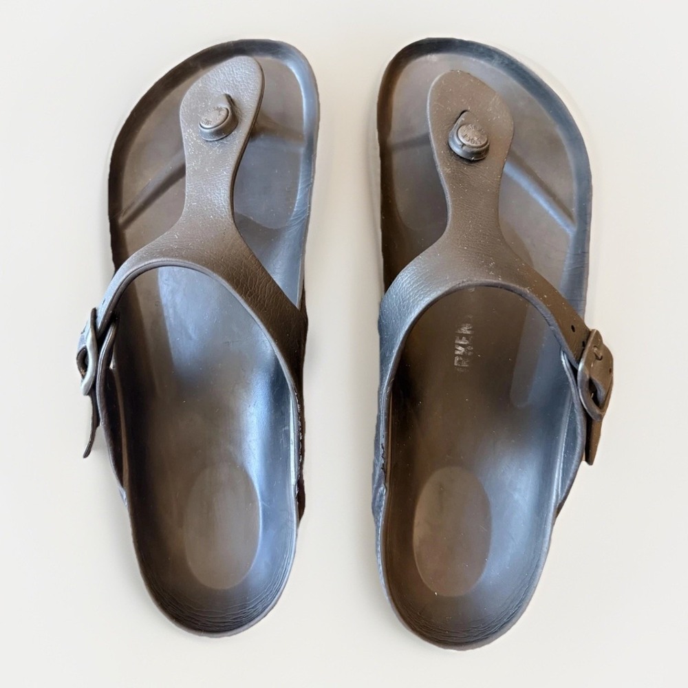 Birkenstock Gizeh EVA Sandals Womens Size 39 Black Thong Buckle Waterproof